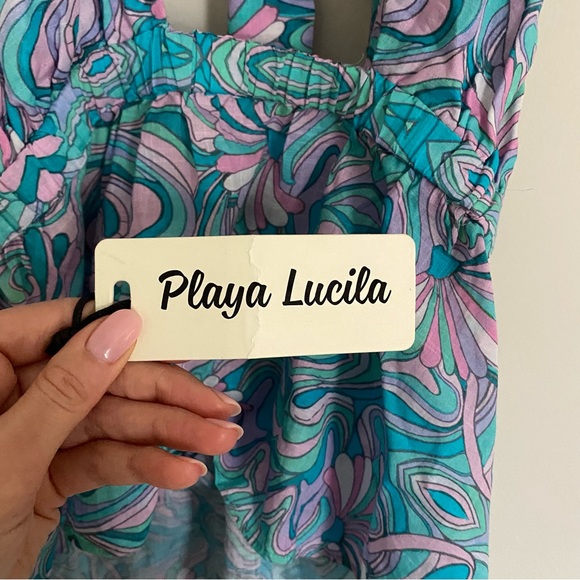 NEW Playa Lucila Printed Halter Cut Out Top Medium - Picture 7 of 10